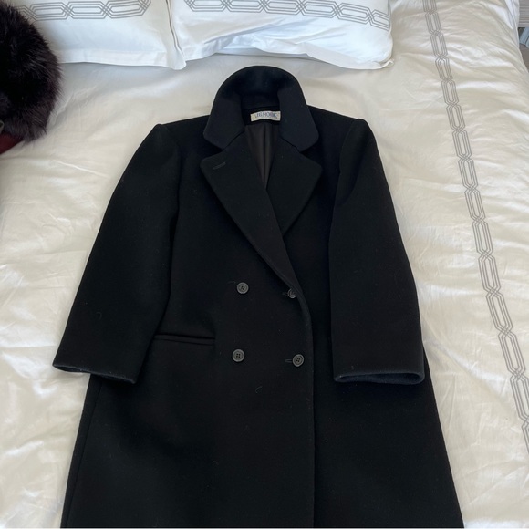 G.J.Hook Classic black wool double breasted overcoat - Picture 12 of 14